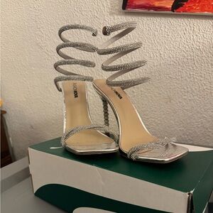 Fashion Nova Metallic Spiral Heels